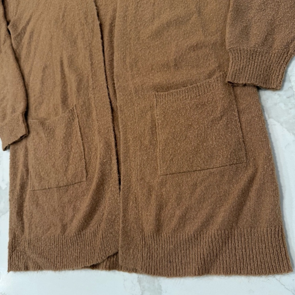 Garage Cozycore Open Front Long Duster Cardigan Sweater Womens Small CamelBrown - Picture 3 of 7